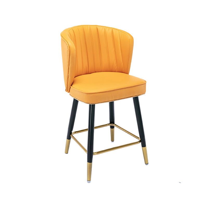 Moderno sgabello da barre di cassa con sgabelli da banco di schiena senza braccio con cuscino in pelle