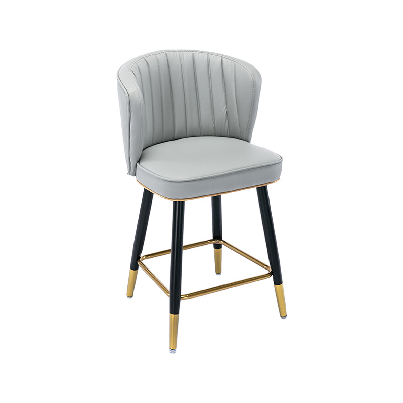 Moderno sgabello da barre di cassa con sgabelli da banco di schiena senza braccio con cuscino in pelle