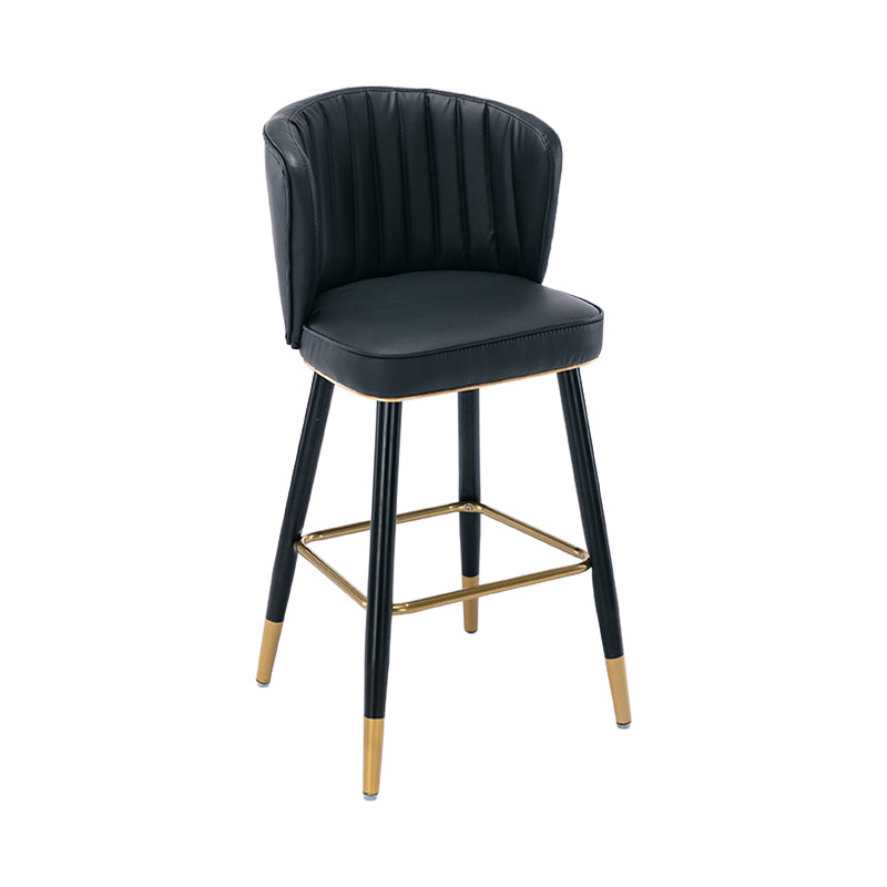 Moderno sgabello da barre di cassa con sgabelli da banco di schiena senza braccio con cuscino in pelle