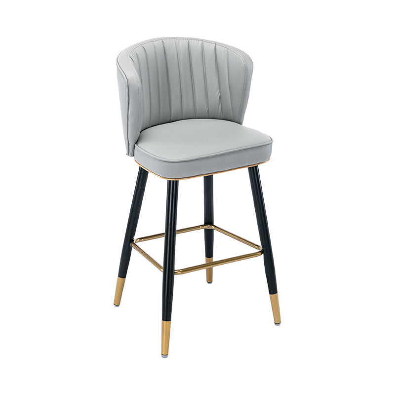 Moderno sgabello da barre di cassa con sgabelli da banco di schiena senza braccio con cuscino in pelle