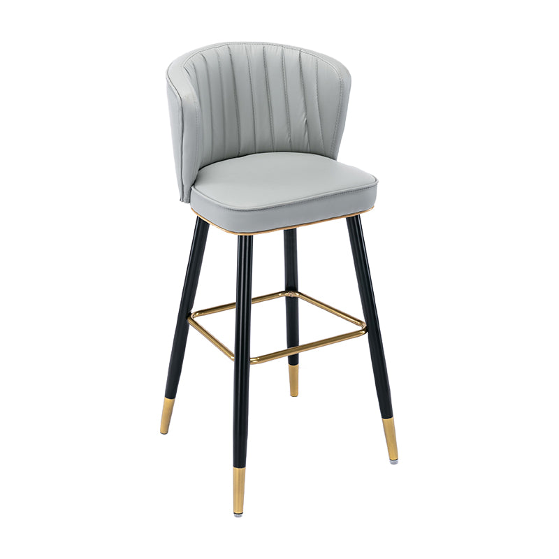 Moderno sgabello da barre di cassa con sgabelli da banco di schiena senza braccio con cuscino in pelle