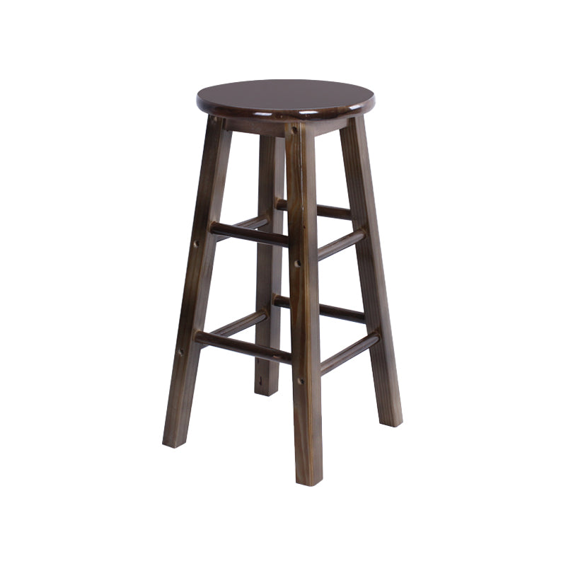Taburete moderno de barra sin brazo sin espalda con pedal de madera con pedal de madera