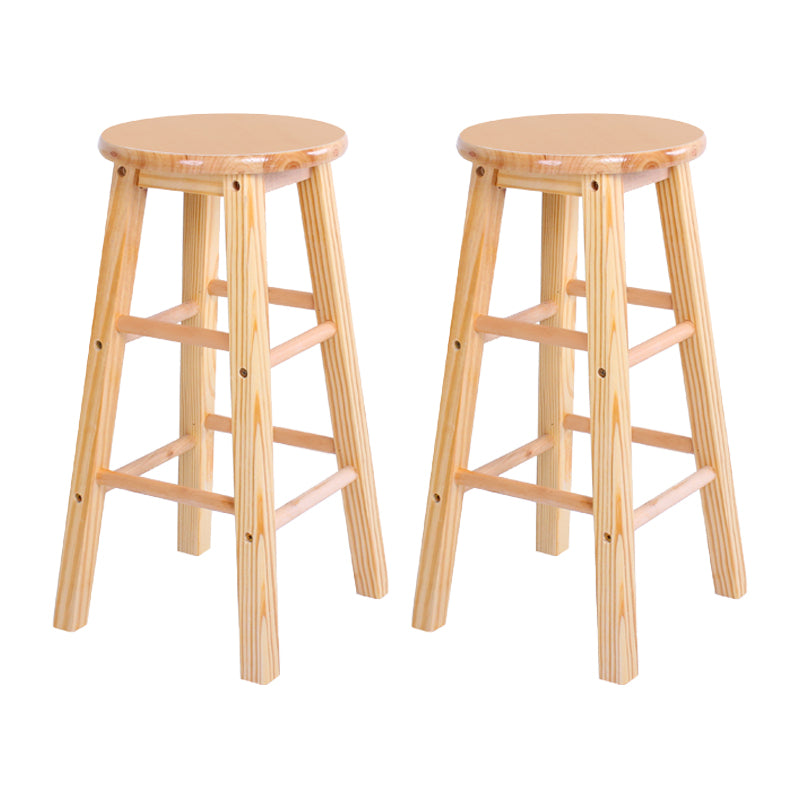 Taburete moderno de barra sin brazo sin espalda con pedal de madera con pedal de madera