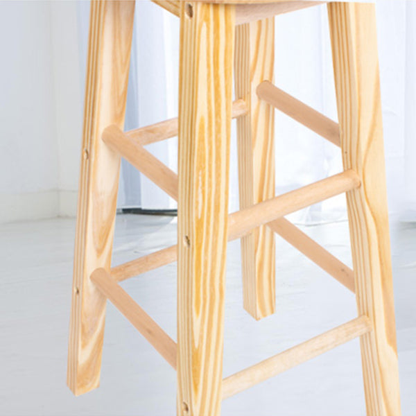 Taburete moderno de barra sin brazo sin espalda con pedal de madera con pedal de madera