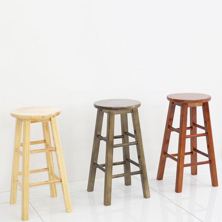 Taburete moderno de barra sin brazo sin espalda con pedal de madera con pedal de madera