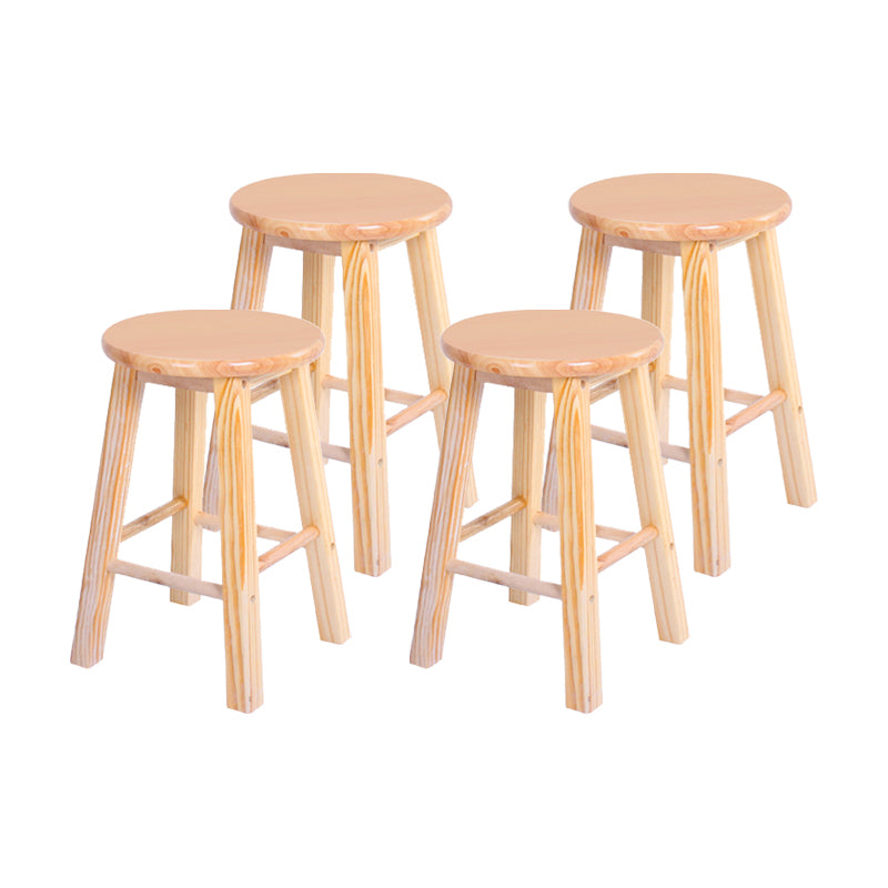 Taburete moderno de barra sin brazo sin espalda con pedal de madera con pedal de madera