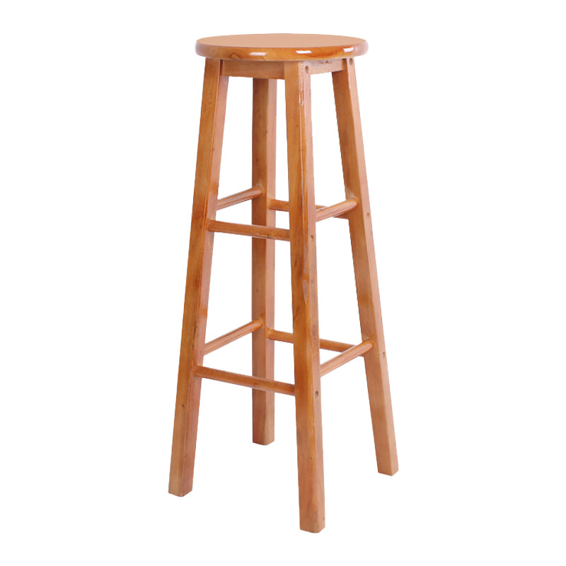 Taburete moderno de barra sin brazo sin espalda con pedal de madera con pedal de madera