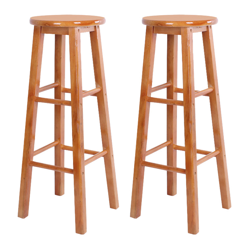 Taburete moderno de barra sin brazo sin espalda con pedal de madera con pedal de madera
