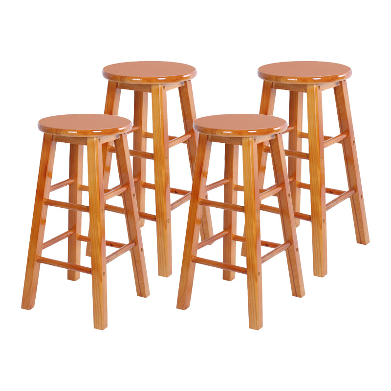 Taburete moderno de barra sin brazo sin espalda con pedal de madera con pedal de madera