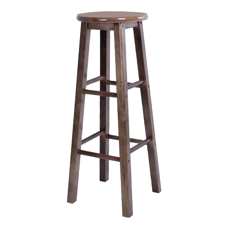 Taburete moderno de barra sin brazo sin espalda con pedal de madera con pedal de madera