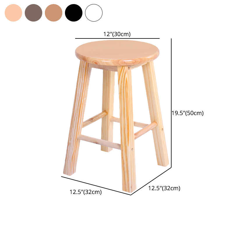 Taburete moderno de barra sin brazo sin espalda con pedal de madera con pedal de madera