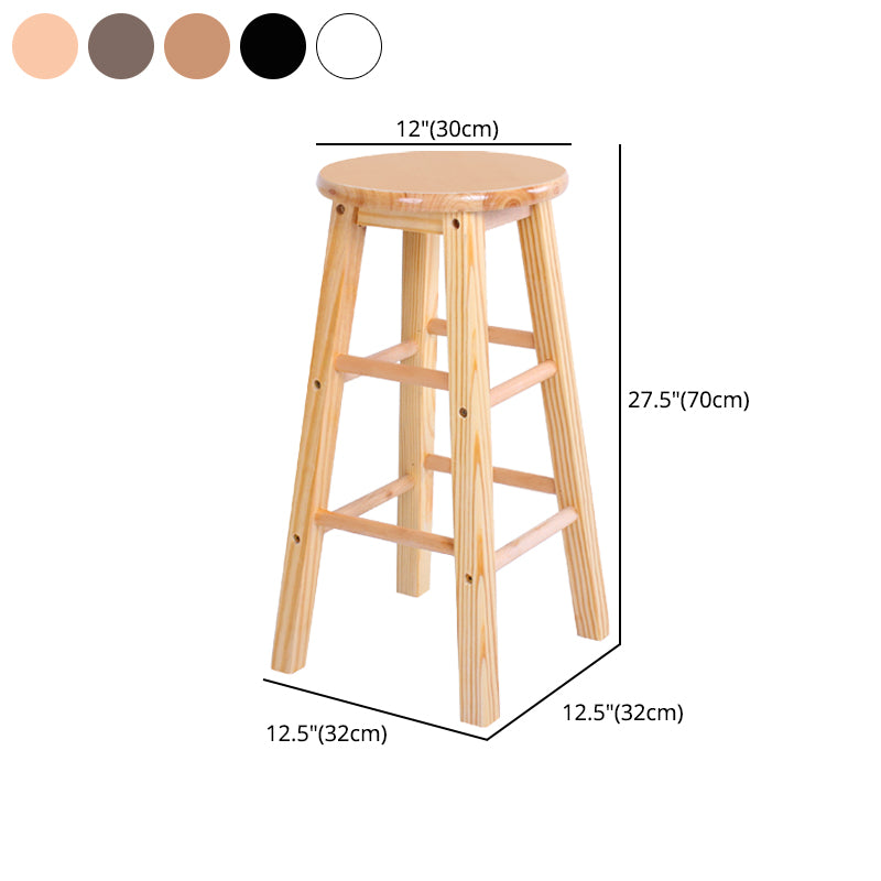 Taburete moderno de barra sin brazo sin espalda con pedal de madera con pedal de madera