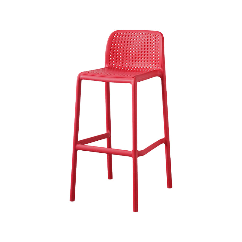 Taburetes de bar contemporáneos de plástico y metal, taburete de bar Bristol con respaldo bajo y reposapiés