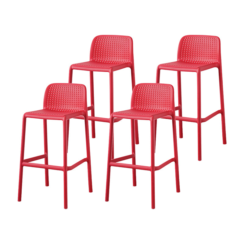 Taburetes de bar contemporáneos de plástico y metal, taburete de bar Bristol con respaldo bajo y reposapiés