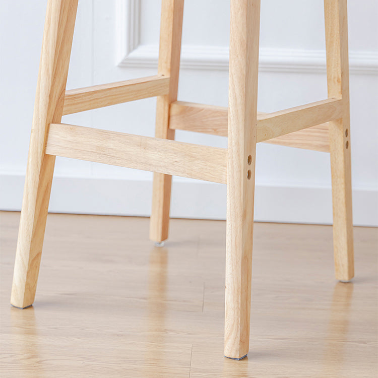 Moderne armloze rugleuning tegenkruk Houten barkruk met kussen voor keuken
