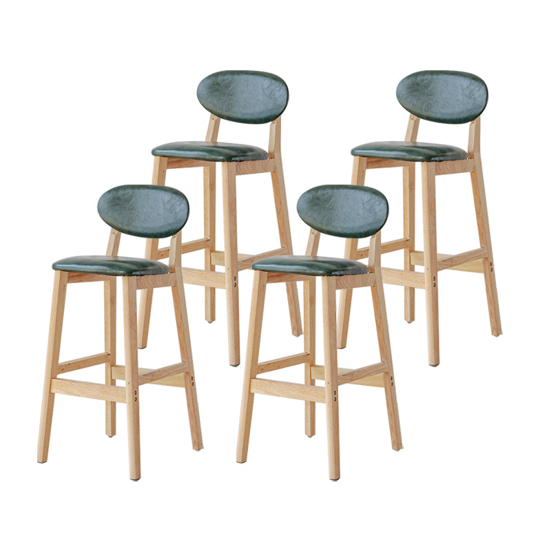 Moderne armloze rugleuning tegenkruk Houten barkruk met kussen voor keuken