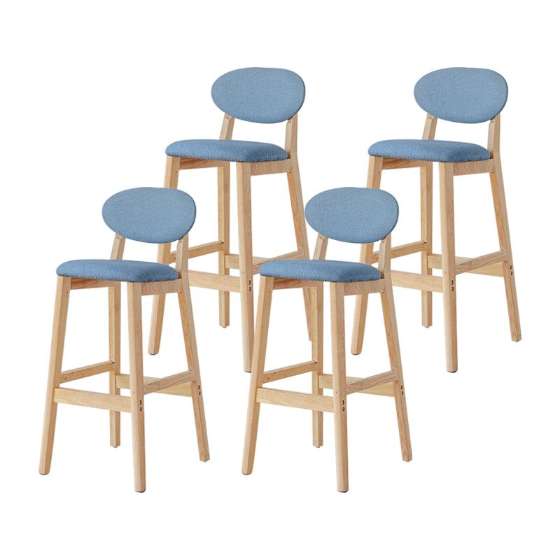 Moderne armloze rugleuning tegenkruk Houten barkruk met kussen voor keuken
