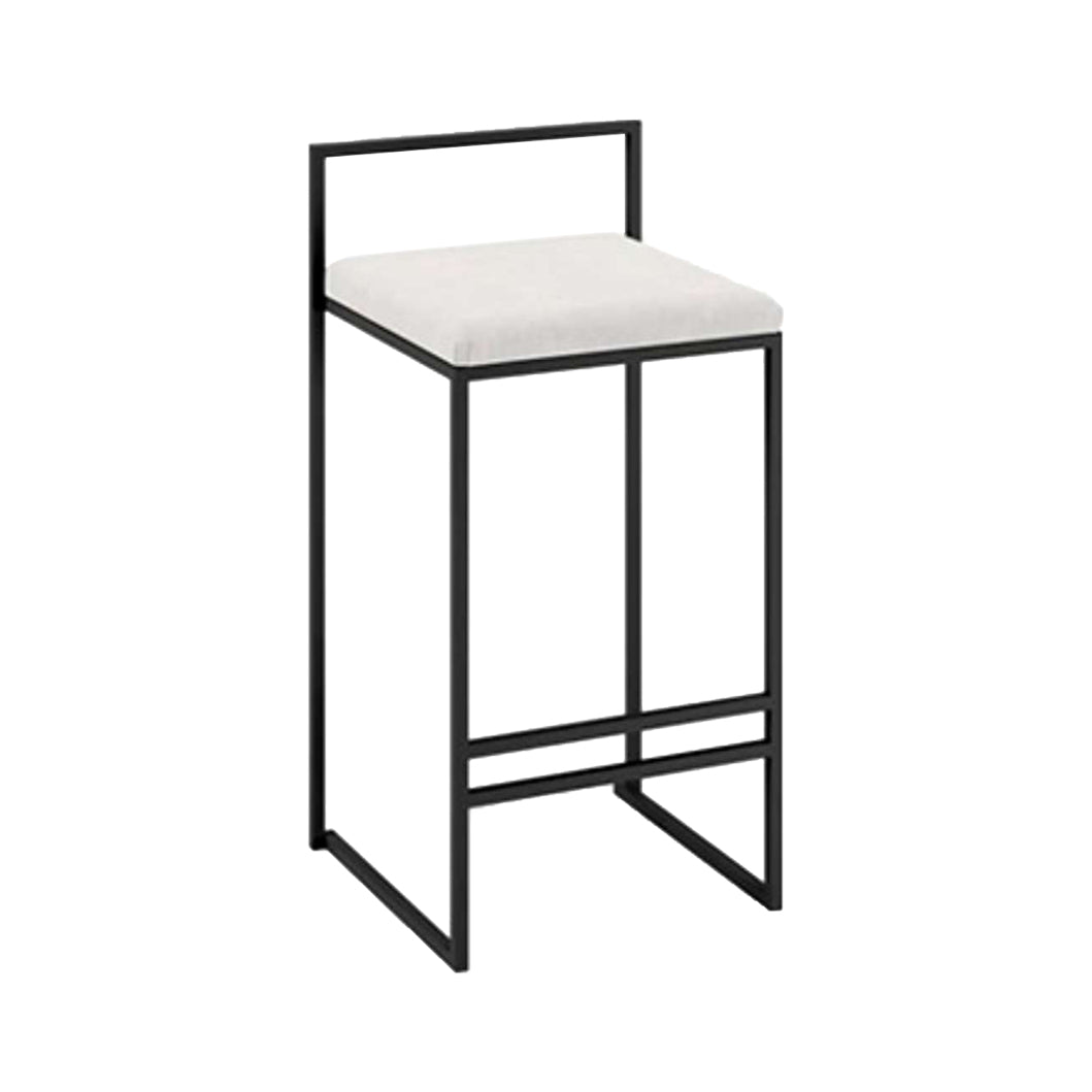 Contemporary Metal Bar Stools Indoor Barstool with Cushion and Low Back for Kitchen