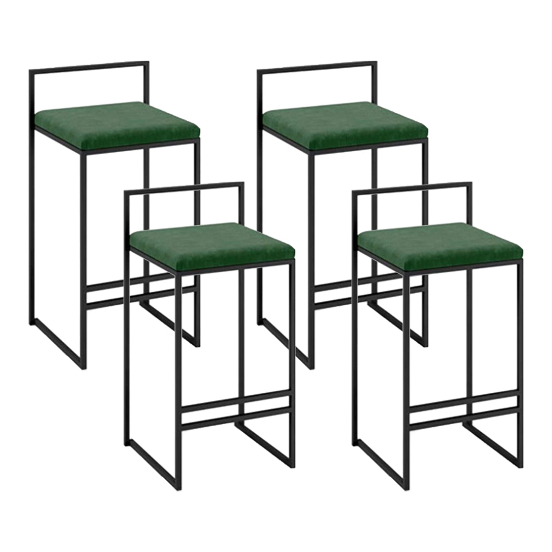 Contemporary Metal Bar Stools Indoor Barstool with Cushion and Low Back for Kitchen