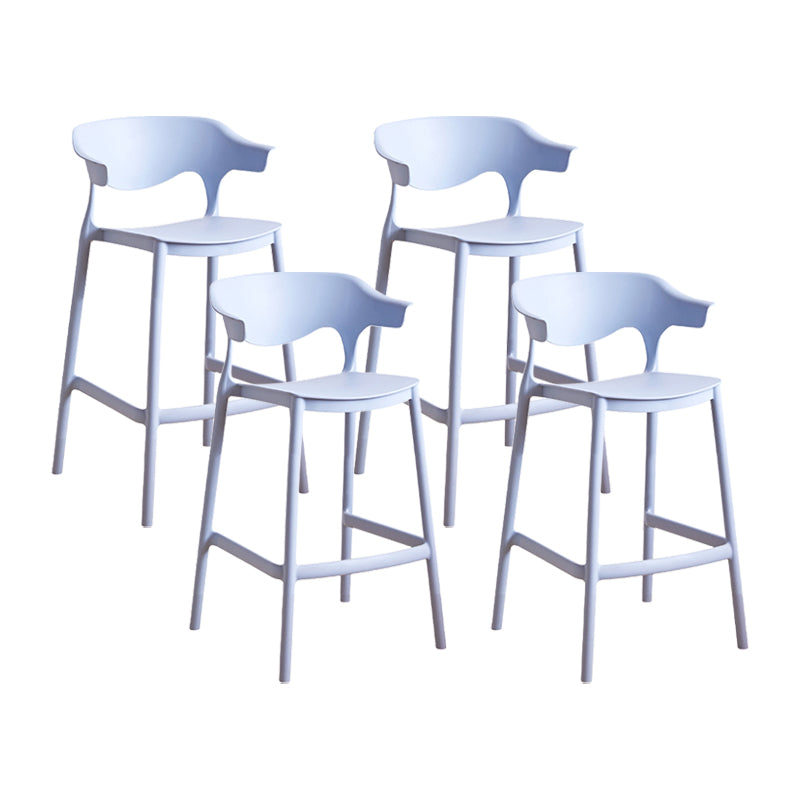 Scandinavia Style Bar-stool Plastic Legs Square Seat Barstool with Low Back for Kitchen