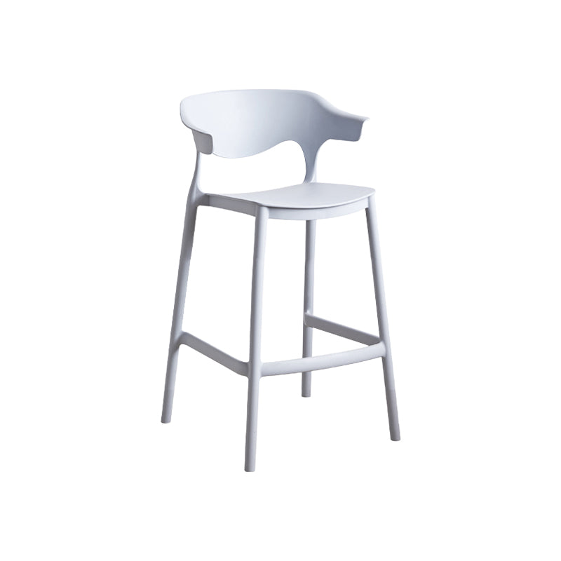 Scandinavia Style Bar-stool Plastic Legs Square Seat Barstool with Low Back for Kitchen