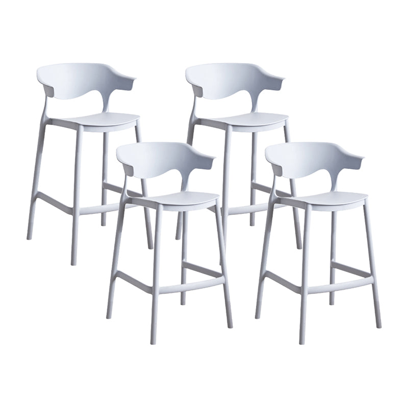 Scandinavia Style Bar-stool Plastic Legs Square Seat Barstool with Low Back for Kitchen