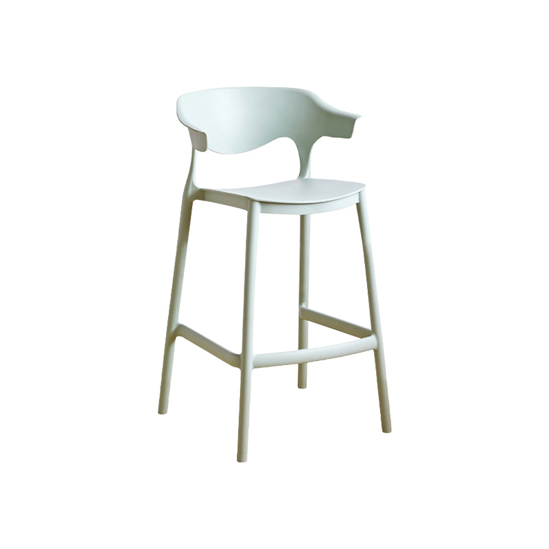 Scandinavia Style Bar-stool Plastic Legs Square Seat Barstool with Low Back for Kitchen