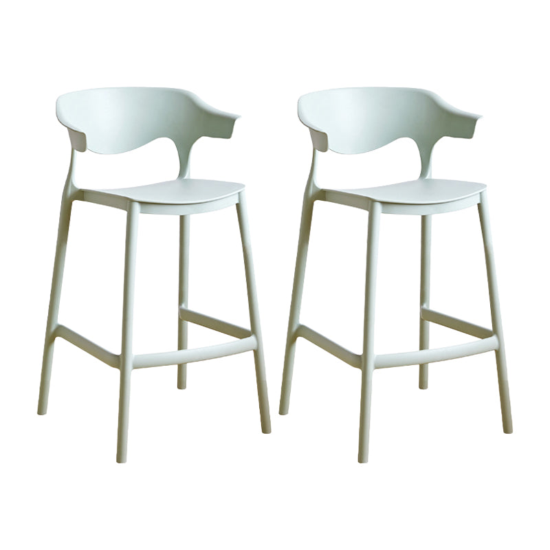 Scandinavia Style Bar-stool Plastic Legs Square Seat Barstool with Low Back for Kitchen