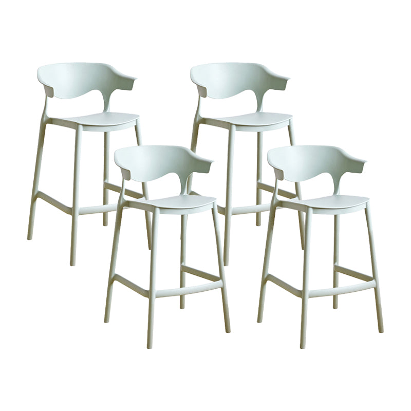 Scandinavia Style Bar-stool Plastic Legs Square Seat Barstool with Low Back for Kitchen