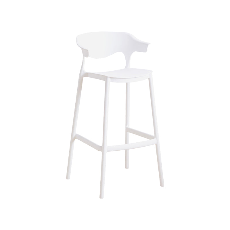 Scandinavia Style Bar-stool Plastic Legs Square Seat Barstool with Low Back for Kitchen