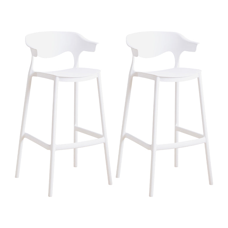 Scandinavia Style Bar-stool Plastic Legs Square Seat Barstool with Low Back for Kitchen
