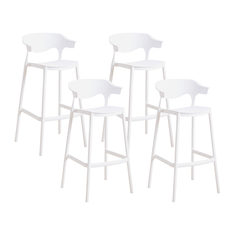 Scandinavia Style Bar-stool Plastic Legs Square Seat Barstool with Low Back for Kitchen