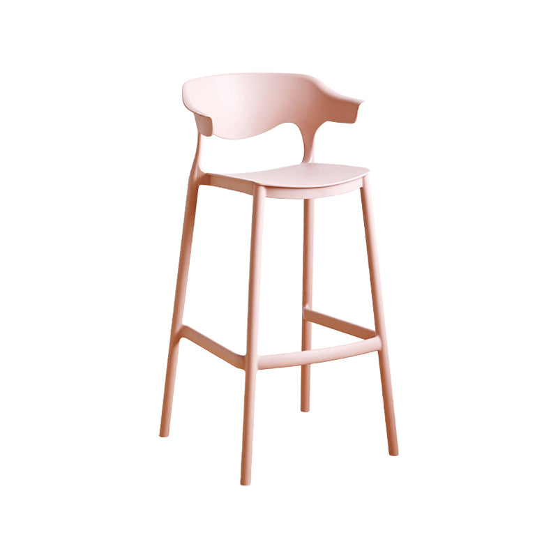 Scandinavia Style Bar-stool Plastic Legs Square Seat Barstool with Low Back for Kitchen