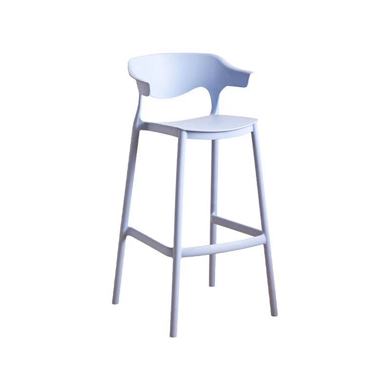 Scandinavia Style Bar-stool Plastic Legs Square Seat Barstool with Low Back for Kitchen