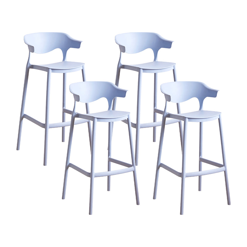 Scandinavia Style Bar-stool Plastic Legs Square Seat Barstool with Low Back for Kitchen