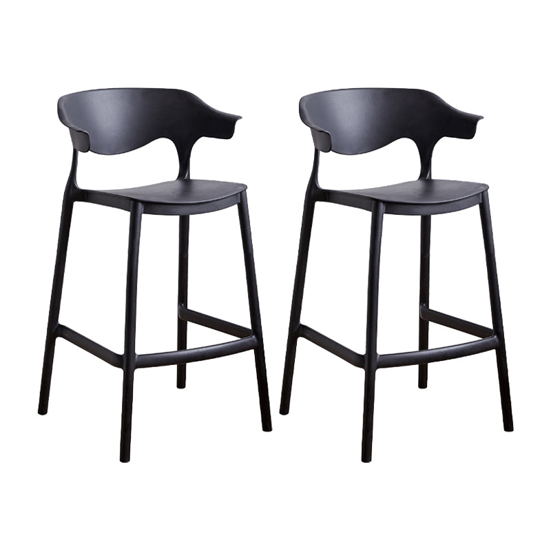 Scandinavia Style Bar-stool Plastic Legs Square Seat Barstool with Low Back for Kitchen