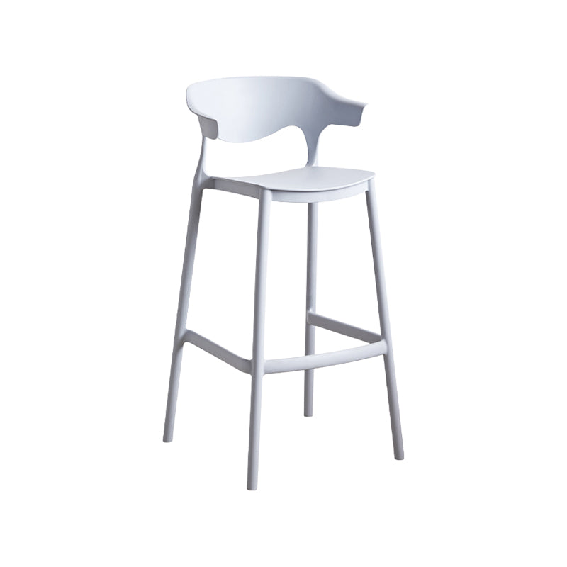 Scandinavia Style Bar-stool Plastic Legs Square Seat Barstool with Low Back for Kitchen