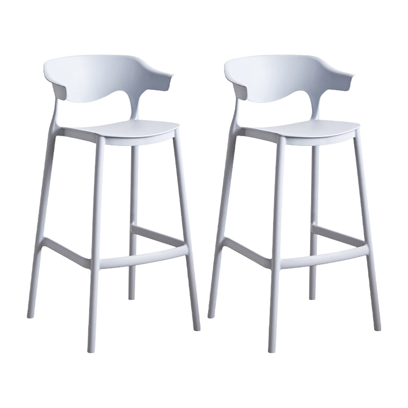 Scandinavia Style Bar-stool Plastic Legs Square Seat Barstool with Low Back for Kitchen