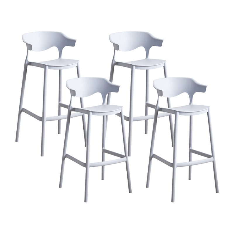 Scandinavia Style Bar-stool Plastic Legs Square Seat Barstool with Low Back for Kitchen