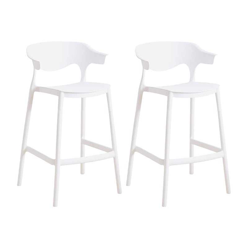 Scandinavia Style Bar-stool Plastic Legs Square Seat Barstool with Low Back for Kitchen
