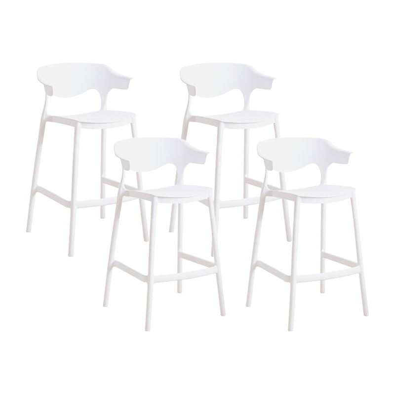 Scandinavia Style Bar-stool Plastic Legs Square Seat Barstool with Low Back for Kitchen