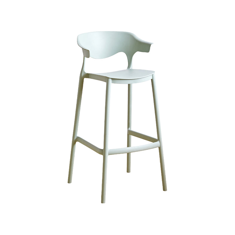 Scandinavia Style Bar-stool Plastic Legs Square Seat Barstool with Low Back for Kitchen