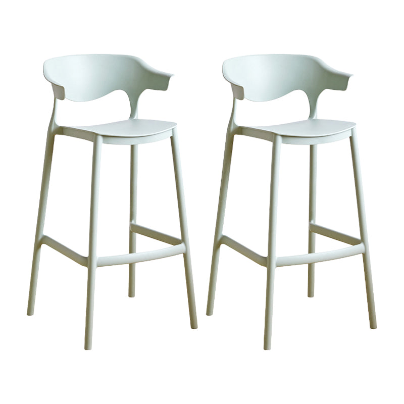 Scandinavia Style Bar-stool Plastic Legs Square Seat Barstool with Low Back for Kitchen