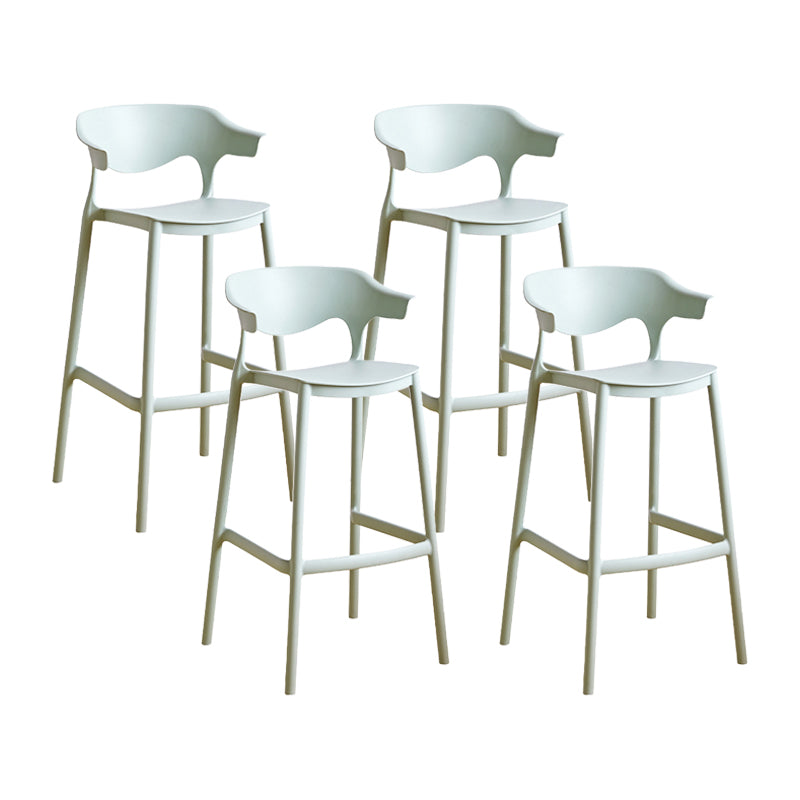 Scandinavia Style Bar-stool Plastic Legs Square Seat Barstool with Low Back for Kitchen