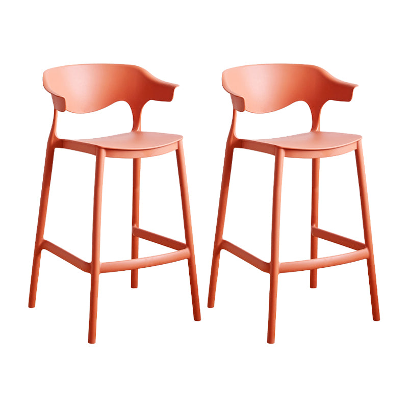 Scandinavia Style Bar-stool Plastic Legs Square Seat Barstool with Low Back for Kitchen