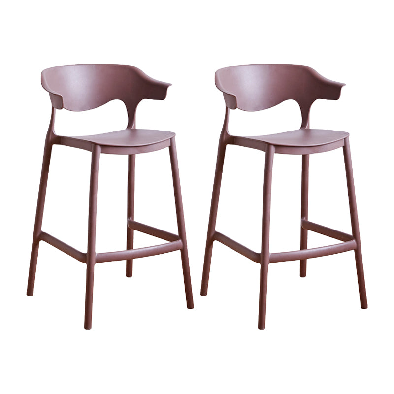 Scandinavia Style Bar-stool Plastic Legs Square Seat Barstool with Low Back for Kitchen