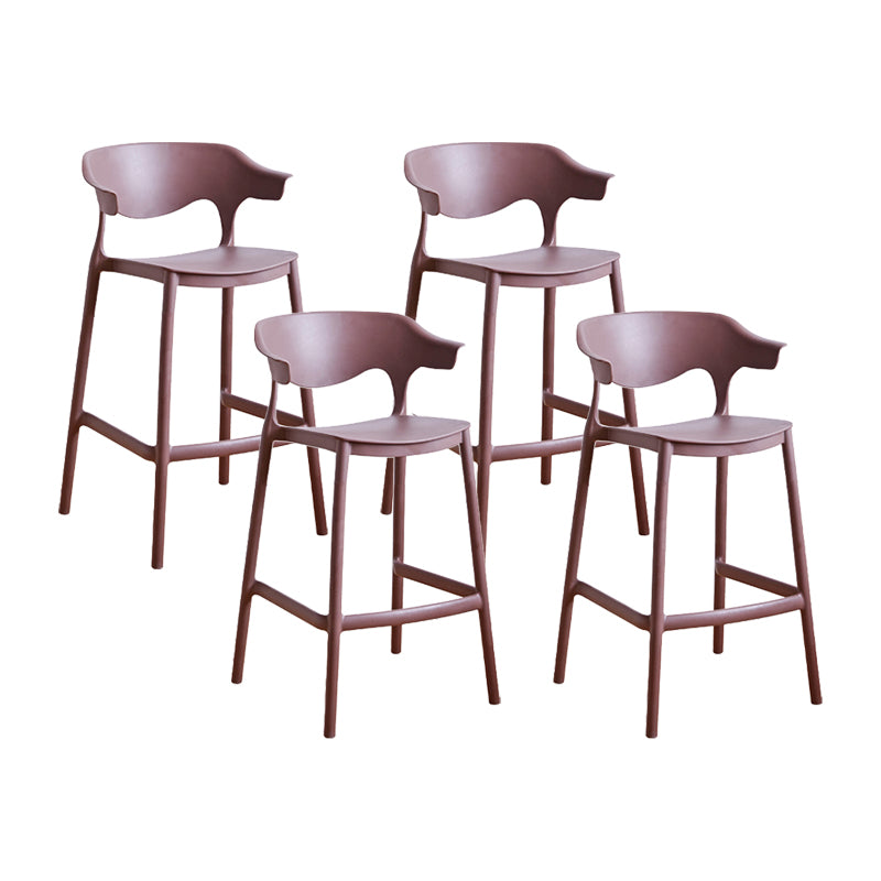 Scandinavia Style Bar-stool Plastic Legs Square Seat Barstool with Low Back for Kitchen