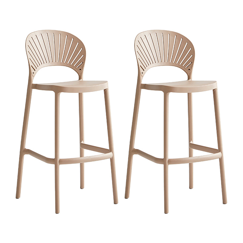 Nordic Plastic Stackable Counter Stools Macron Colorful Indoor Bar Stool with Plastic Seat