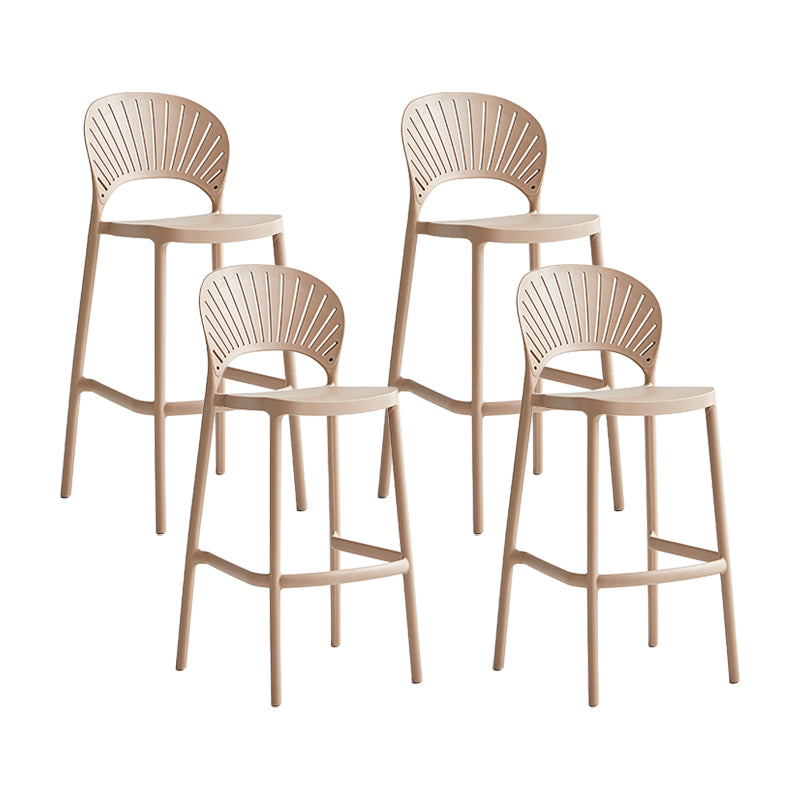 Nordic Plastic Stackable Counter Stools Macron Colorful Indoor Bar Stool with Plastic Seat