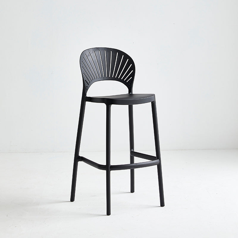 Nordic Plastic Stackable Counter Stools Macron Colorful Indoor Bar Stool with Plastic Seat
